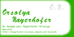 orsolya mayerhofer business card